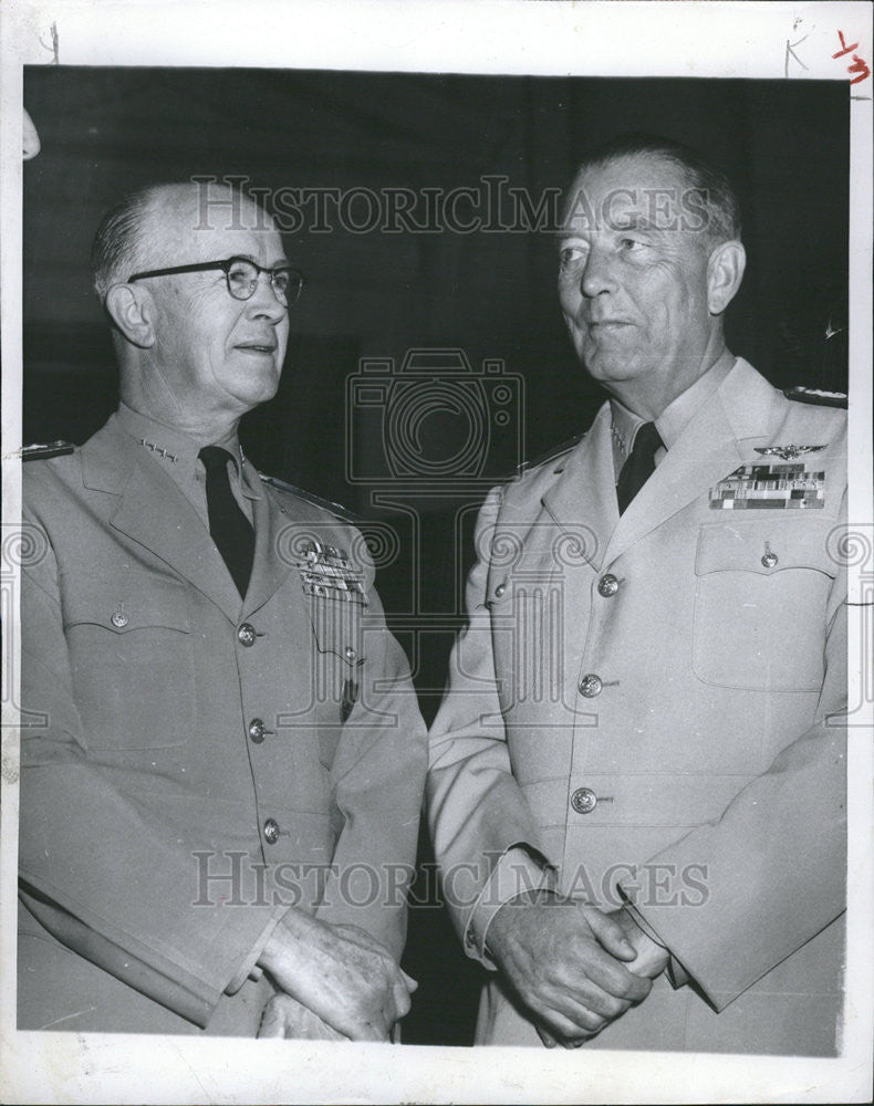 1953 Press Photo Admiral Carney &amp; Admiral Radford United States Navy Chiefs - Historic Images