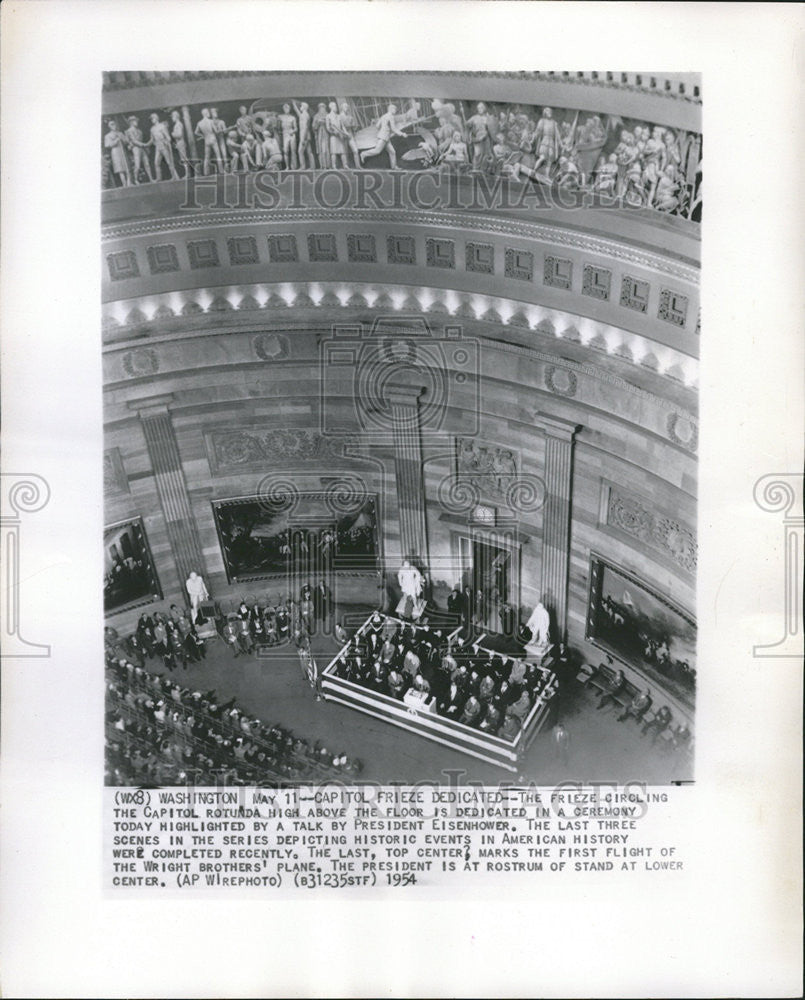 1954 Press Photo President Eisenhower Capitol Rotunda Washington - Historic Images