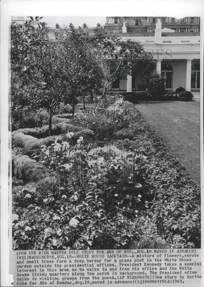 1963 Press Photo White House Garden Washington D.C. - Historic Images
