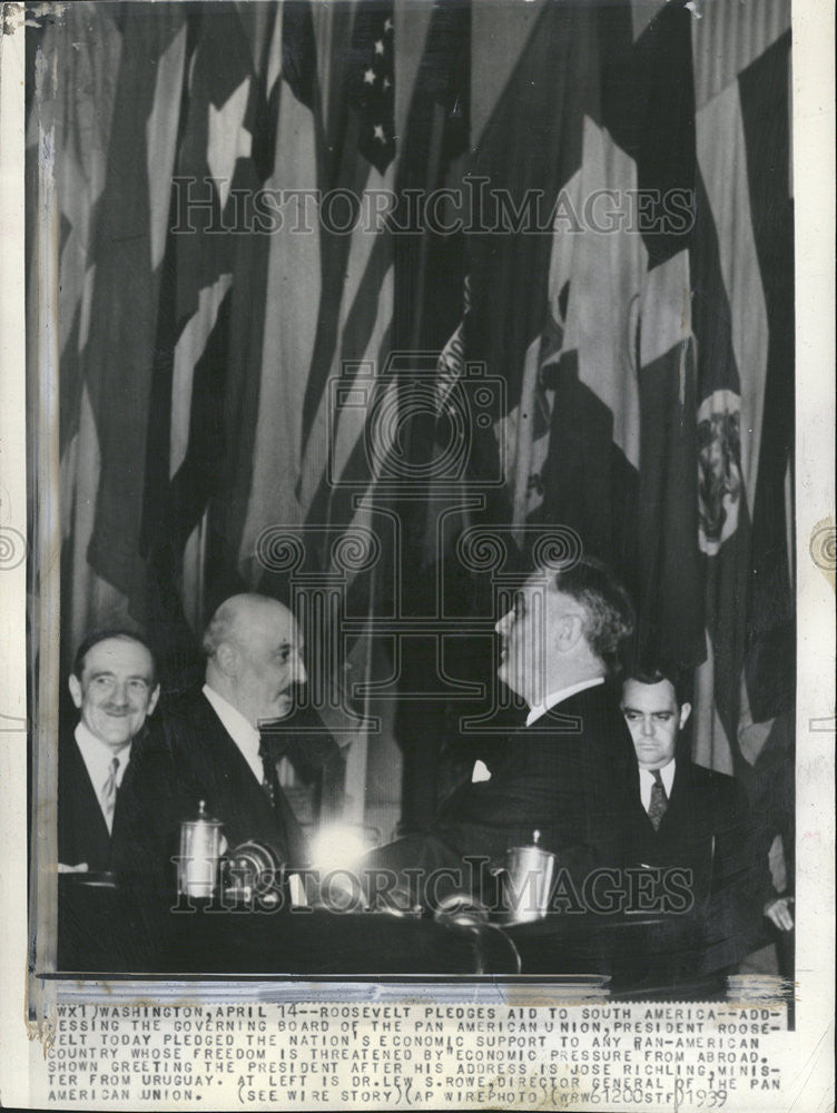 1939 Press Photo Roosevelt Pledges Aid to South America. - Historic Images