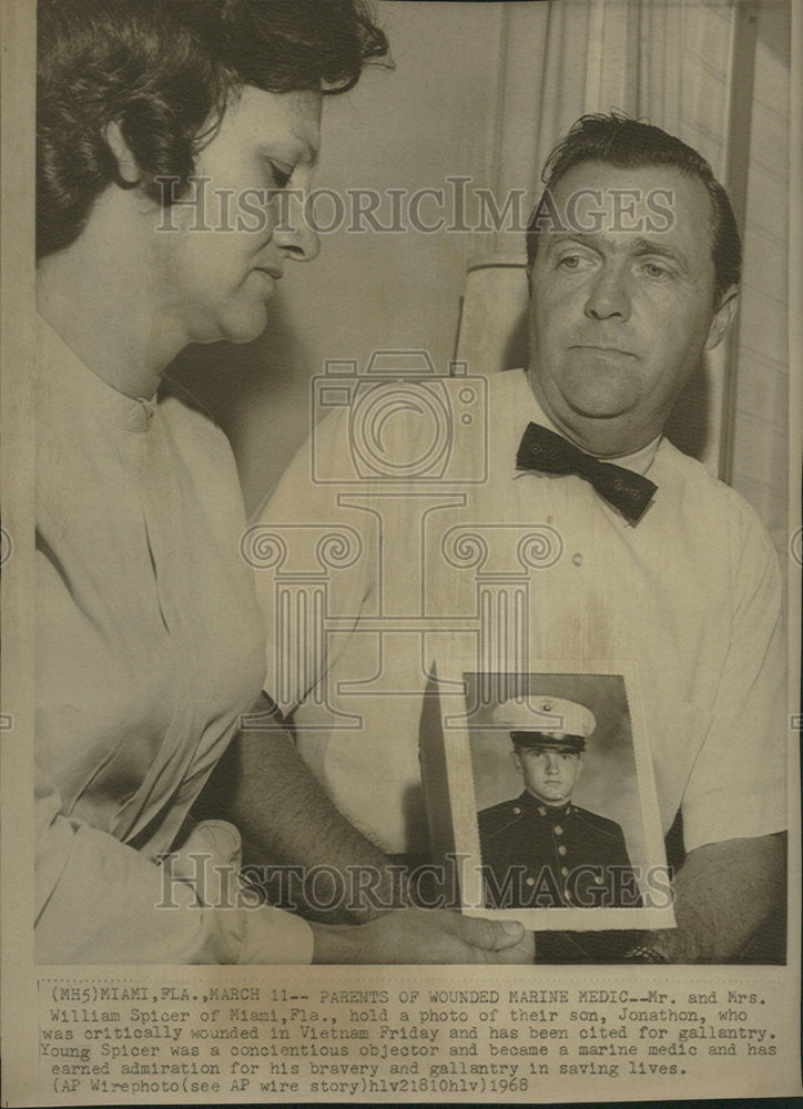 1968 Press Photo William Jonathon Spicer Miami Florida Vietnam - Historic Images