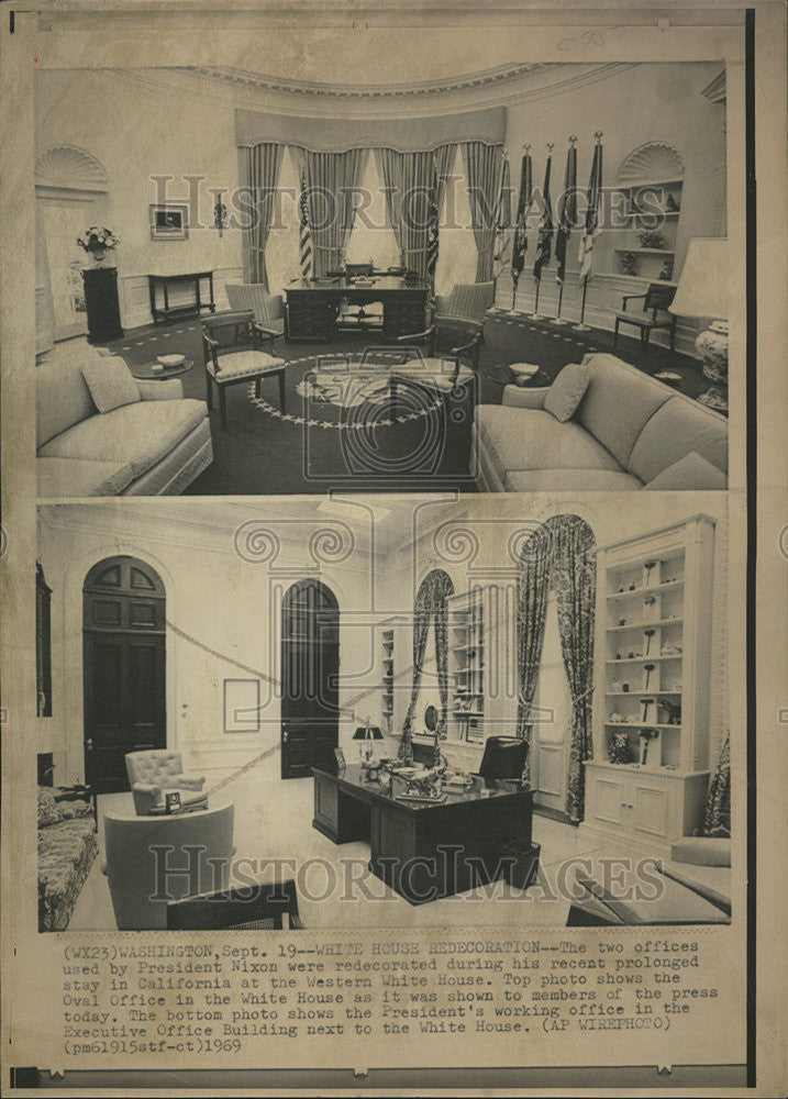 1969 Press Photo Western White House President Nixon Room - Historic Images