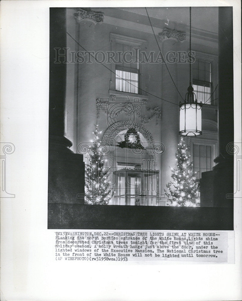 1953 Press Photo White House Christmas Trees - Historic Images