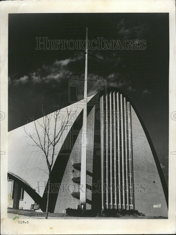 1966 Press Photo Theological Formulas Modern Church Design - Historic Images