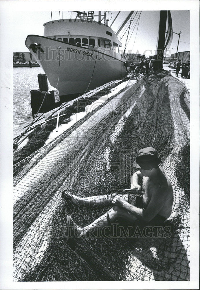 1977 Press Photo North Queen Fishing Boat Bayboro Harbor Florida - Historic Images