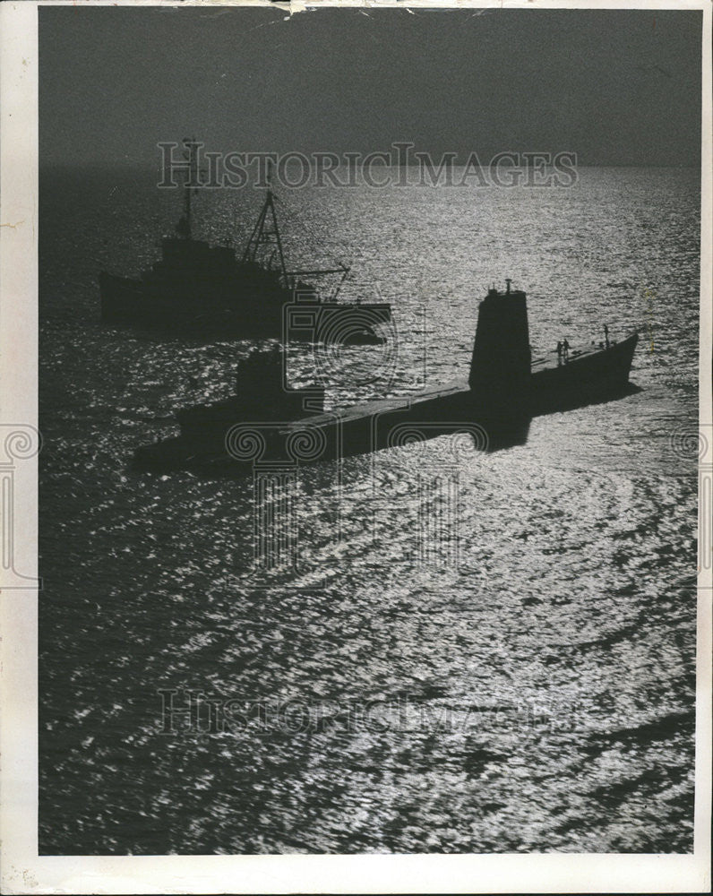 1969 Press Photo US Navy submarine Requin Sea Glistens - Historic Images