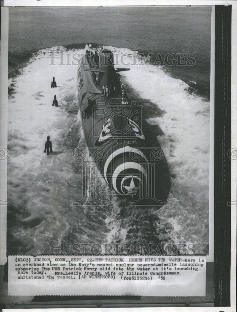 1959 Press Photo USS Henry Patrick Missile - Historic Images