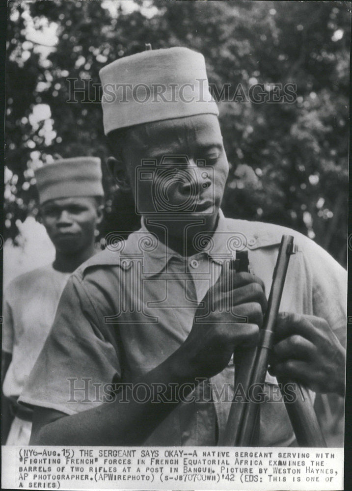 1942 Press Photo French Equatorial Africa Military Forces - Historic Images