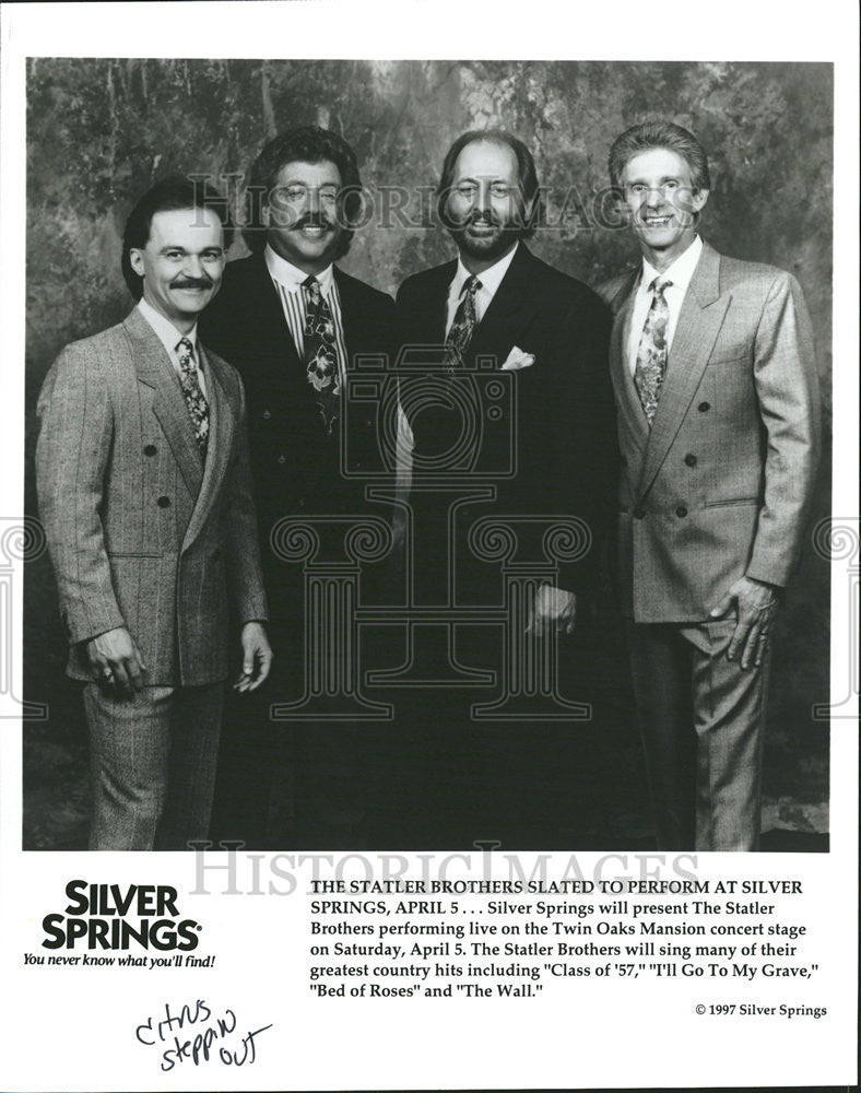 1997 Press Photo Statler Brothers Silver Springs Musical Groups - Historic Images