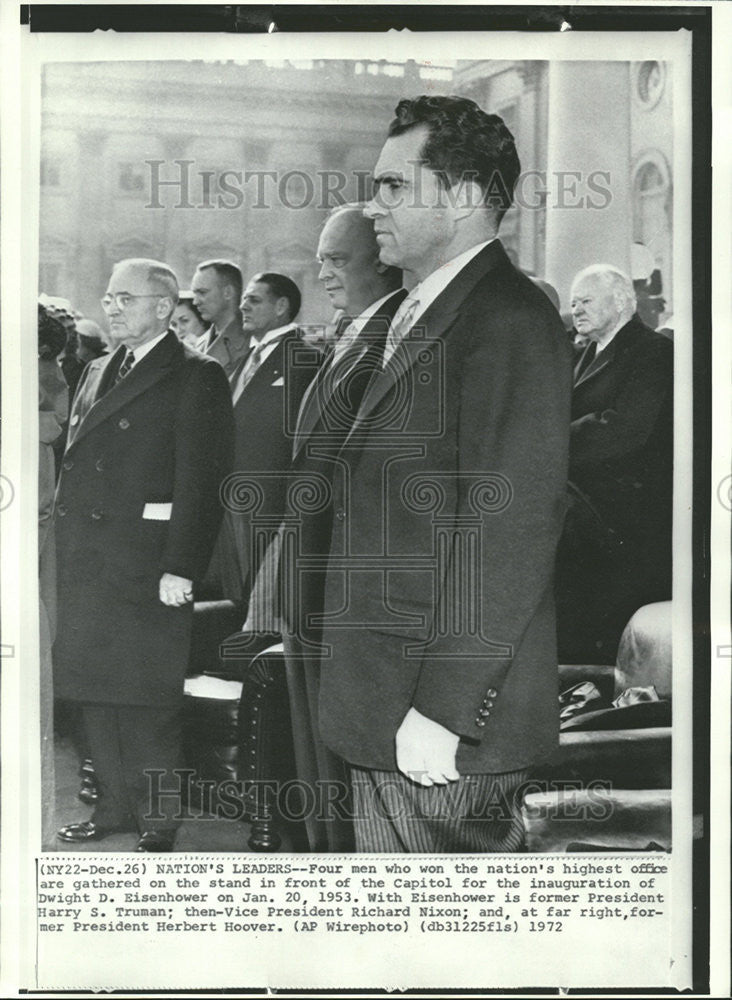 1972 Press Photo Nation Dwight Eisenhower Harry Truman Richard Nixon Herbert - Historic Images