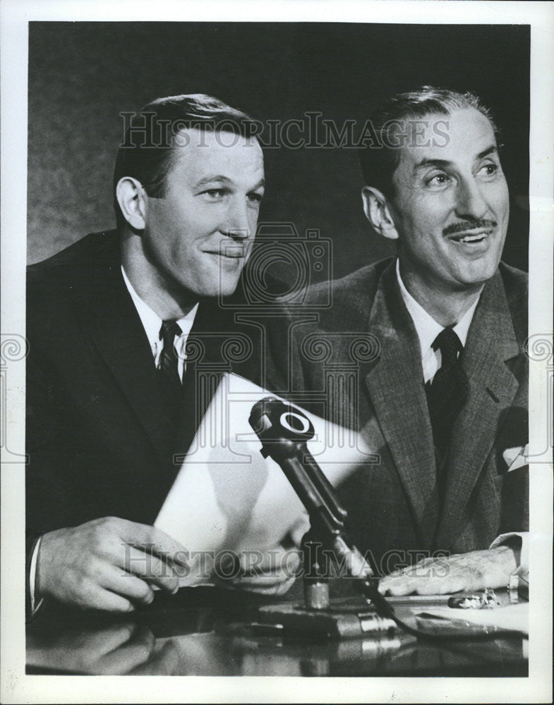 1964 Press Photo Anchormen Roger Mudd, Robert Trout CBS TV - Historic Images