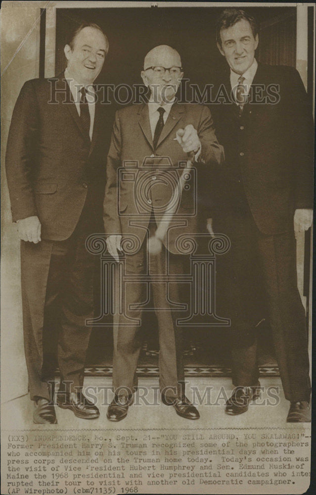 1968 Press Photo President Harry Truman Herbert Humphrey Edmund Muskie ...