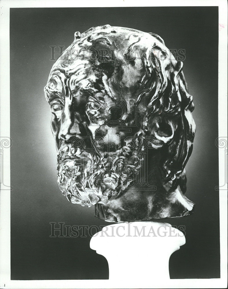 1971 Press Photo The Man with the Broken Nose sculpture by Rodin Auguste. - Historic Images