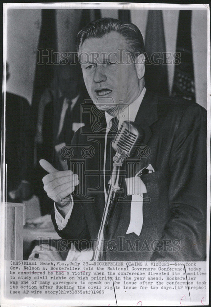 1963 Press Photo New York Nelson Rockefeller National Governor Conference Meet - Historic Images