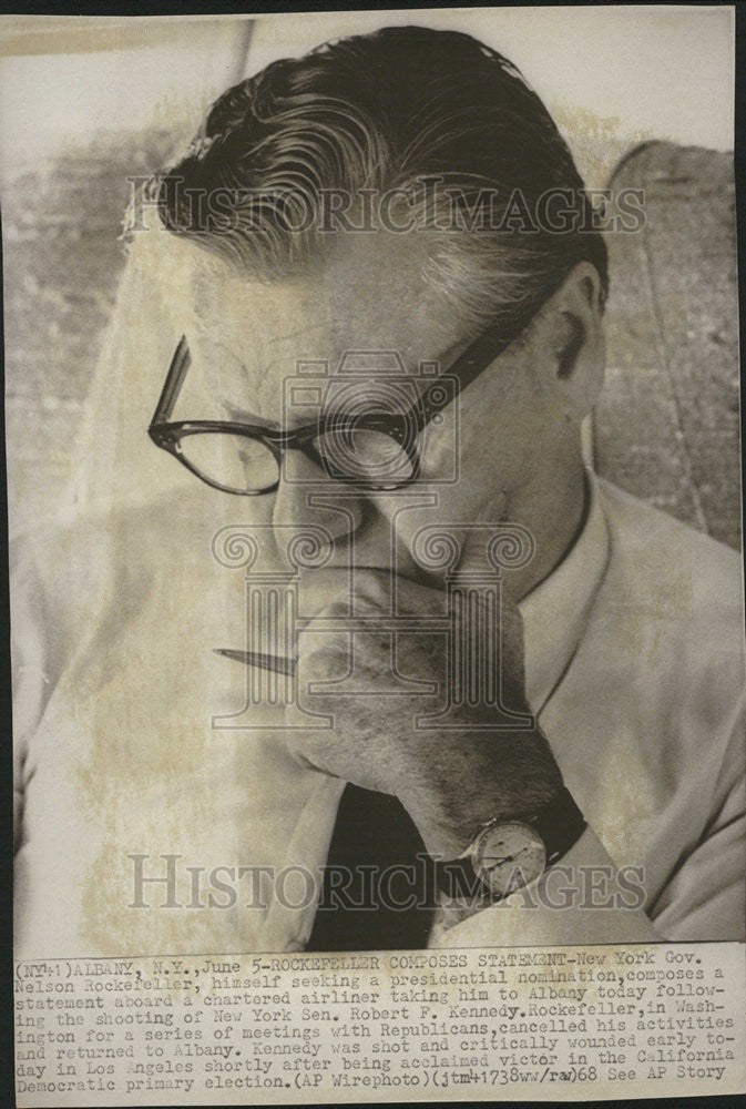 1968 Press Photo New York Gov Nelson Rockefeller presidential nomination Alabany - Historic Images