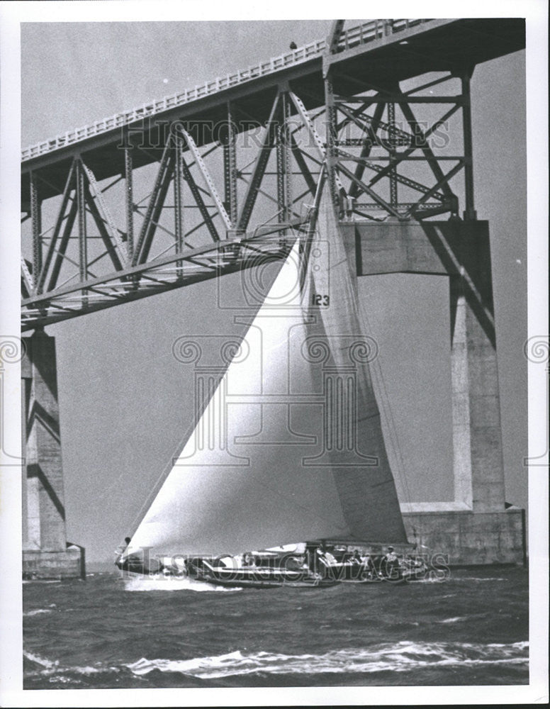 Picture of a boat crashing with bridge due to height. - Historic Images