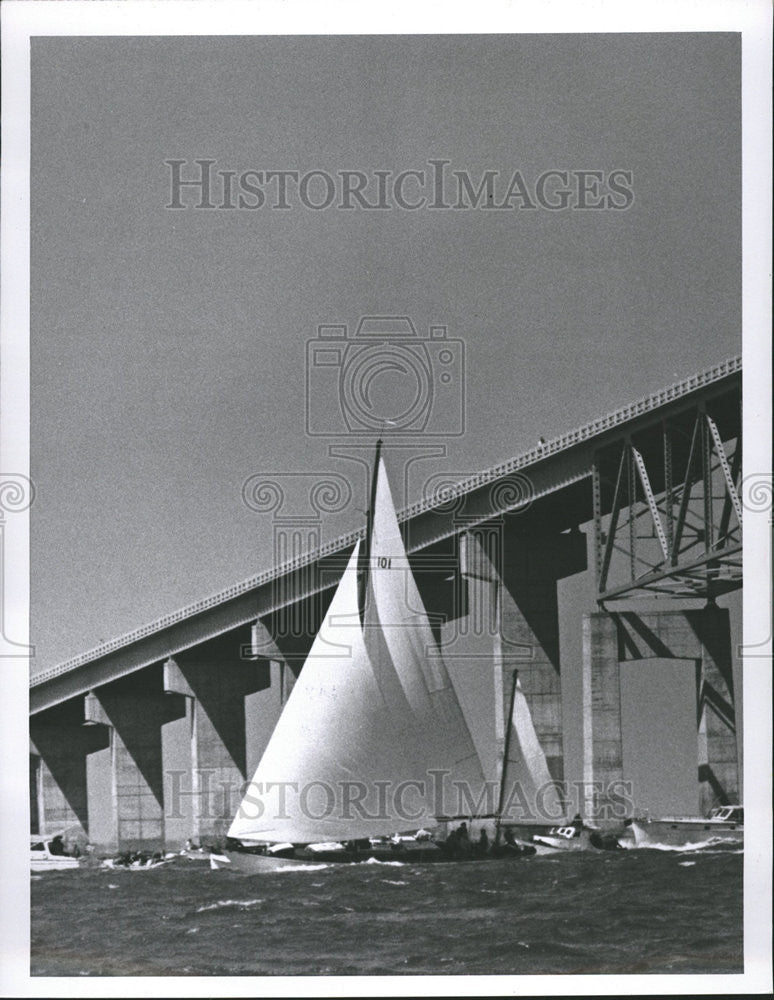 Press Photo Caribe Yawl American Yacht Sail Boat Chicago Illinois - Historic Images