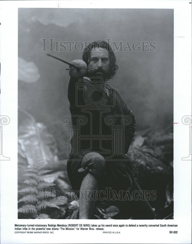 1986 Press Photo Rodrigo Mendoza Robert De Niro South American Indian Tribe Film - Historic Images