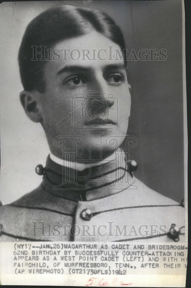 1942 Press Photo MacArthur Cadet Bridegroom Birthday Murfreesboro - Historic Images