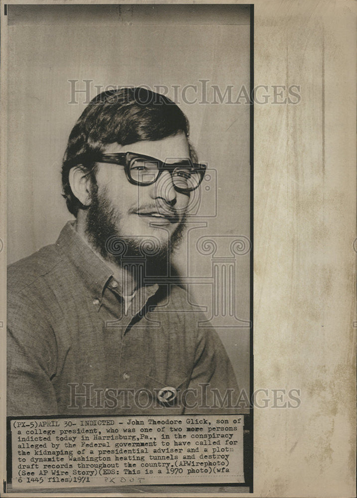 1971 Press Photo John Theodore Glick president college two persons Harrisburg - Historic Images