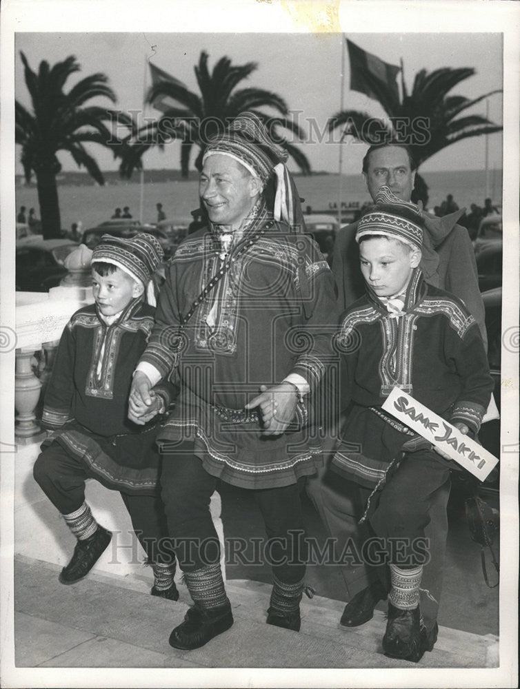 1957 Press Photo Laplanders Anders Entha Jomatti Entha Siera Entha Cannes France - Historic Images