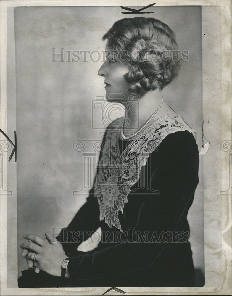 1936 Press Photo Mrs James Wife Detroit Banker shea - Historic Images