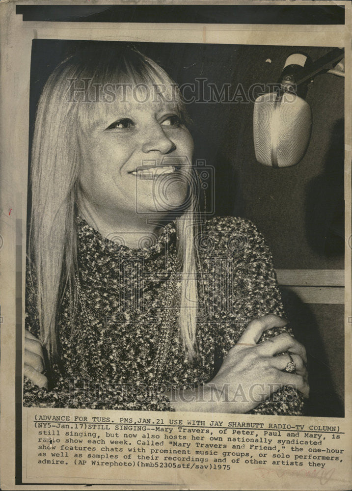 1975 Press Photo Mary Travers American Singer &amp; Songwriter - Historic Images