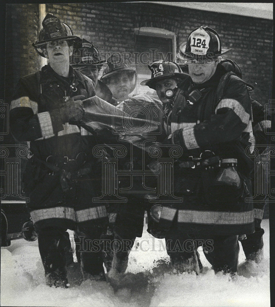 1988 Press Photo Firefighters body Sophie Zurawski - Historic Images