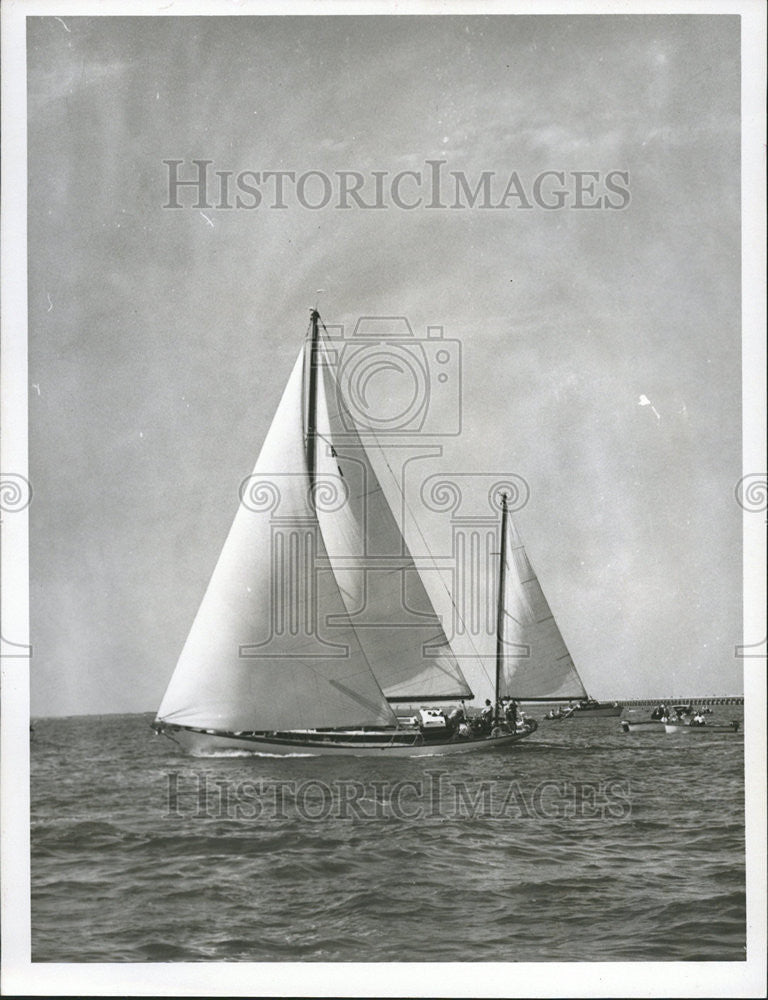 1957 Press Photo Hilaria Sailboat - Historic Images