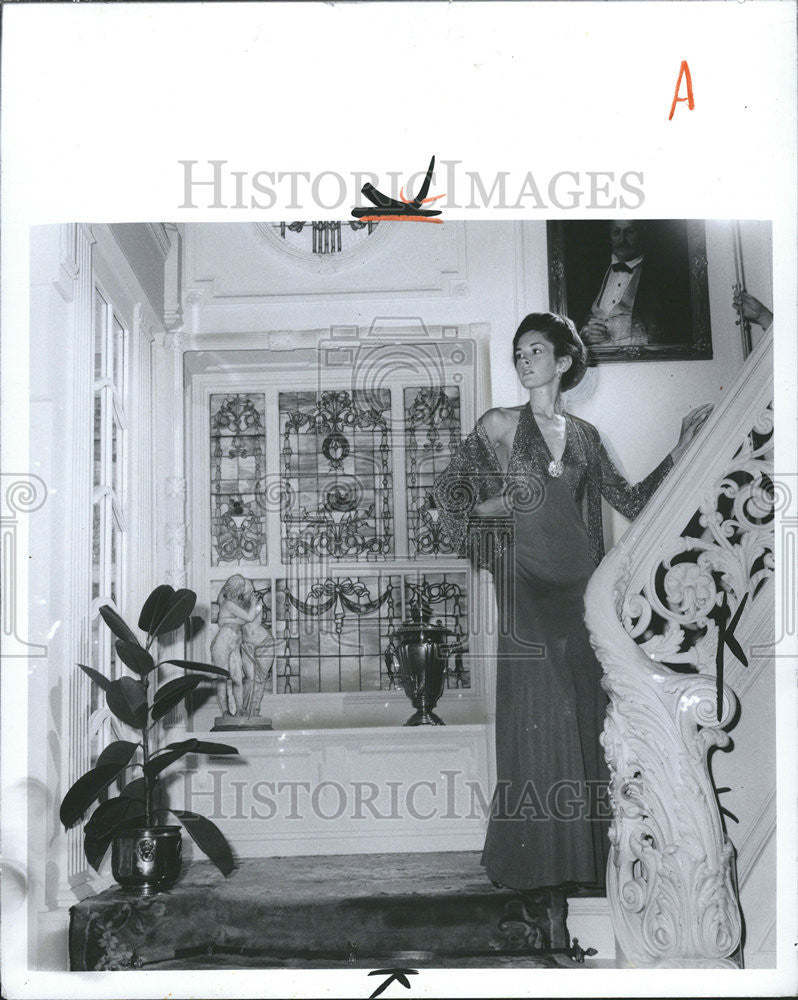 1973 Press Photo Van Dyka Palace Women Clothing Fashion Dresses - Historic Images