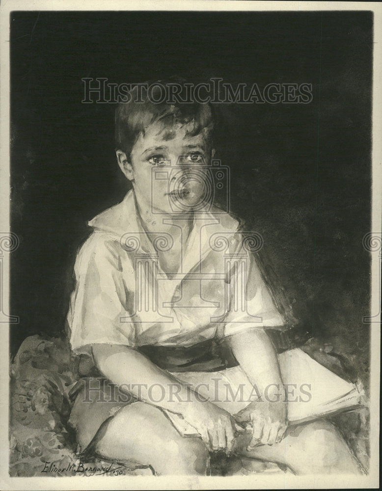 1930 Press Photo Frederick Ford Junior Portrait Painting - Historic Images