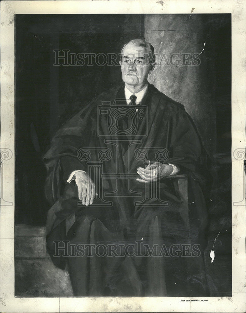 1936 Press Photo Judge Robert Lewis Portrait Painting Charles Hopkinson - Historic Images