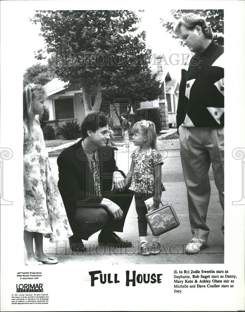 1991 Press Photo Television Show Full House Cast Actors Actresses - Historic Images