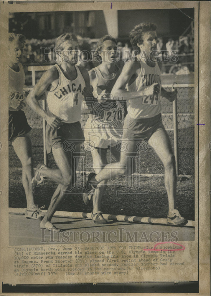 1976 Press Photo Garry Bjorklund Minnesota US Olympic Team Eugene Frank Illinois - Historic Images