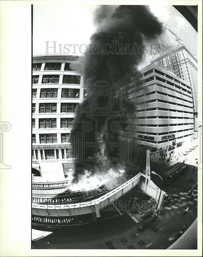 1986 Press Photo Fire Train Station - Historic Images