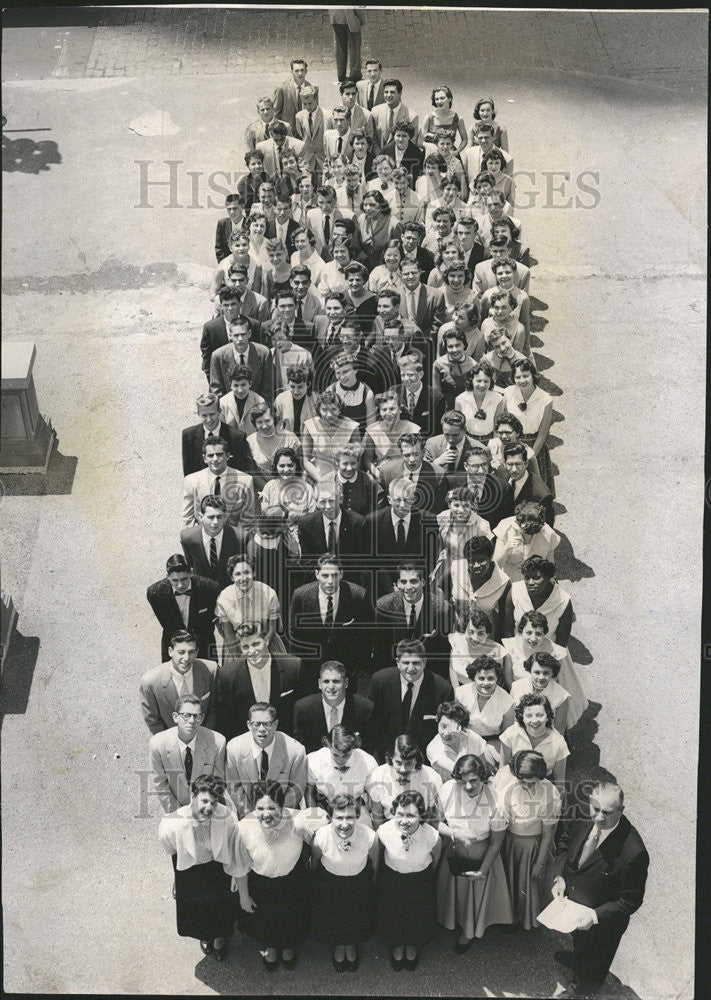 1955 Press Photo Chicago high Schools Gather Education Hills - Historic Images
