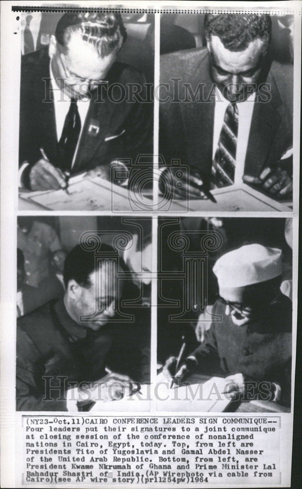 1964 Press Photo Arab Leaders Sign Communique - Historic Images