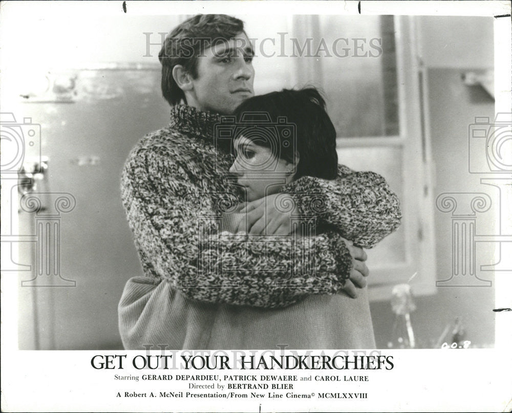 1989 Press Photo French Director Bertrand Nlier Movie, Get Out You Handkerchiefs - Historic Images