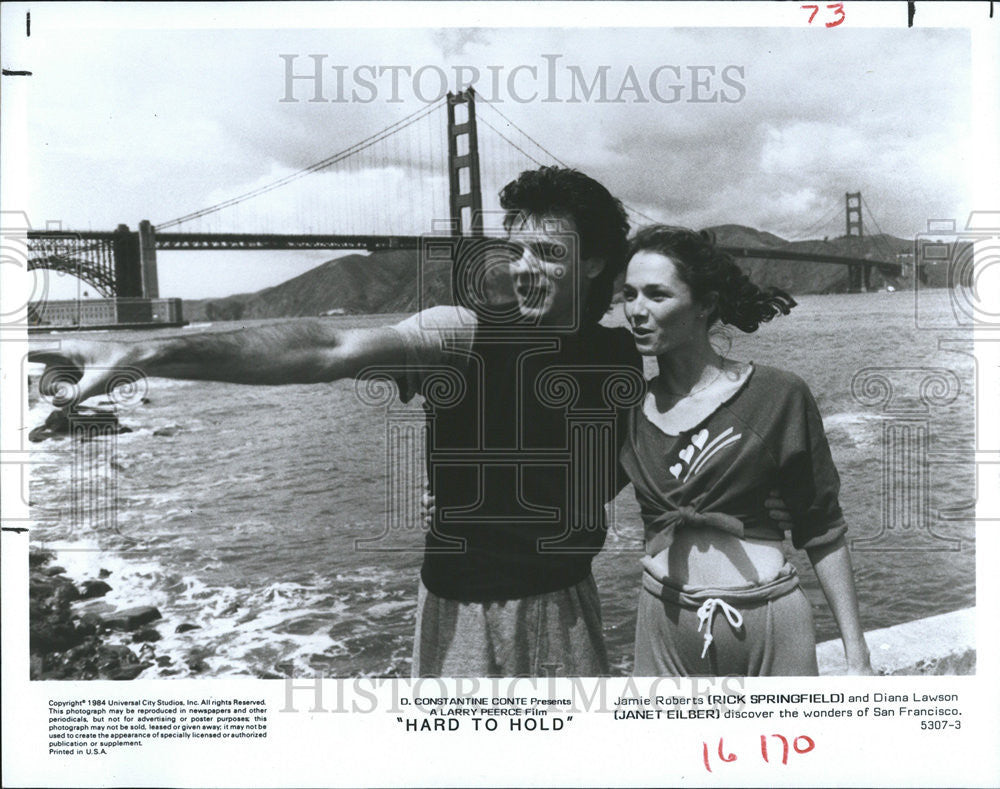 1984 Press Photo Rick Springfield Janet Eilber Hard To Hold - Historic Images