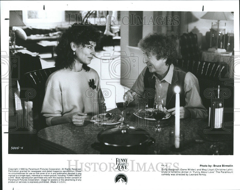 1990 Press Photo Funny About Love Film Actors Wilder Lahti Dinner Date Scene - Historic Images