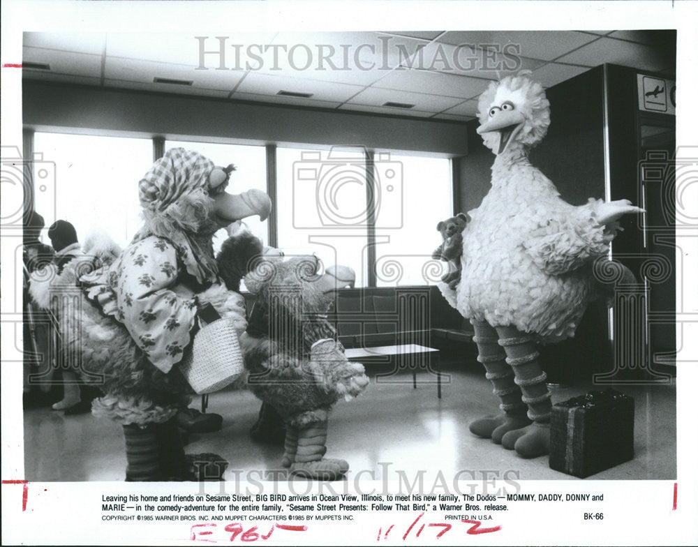 1985 Press Photo Movie, Sesame Street Presents: Follow That Bird - Historic Images