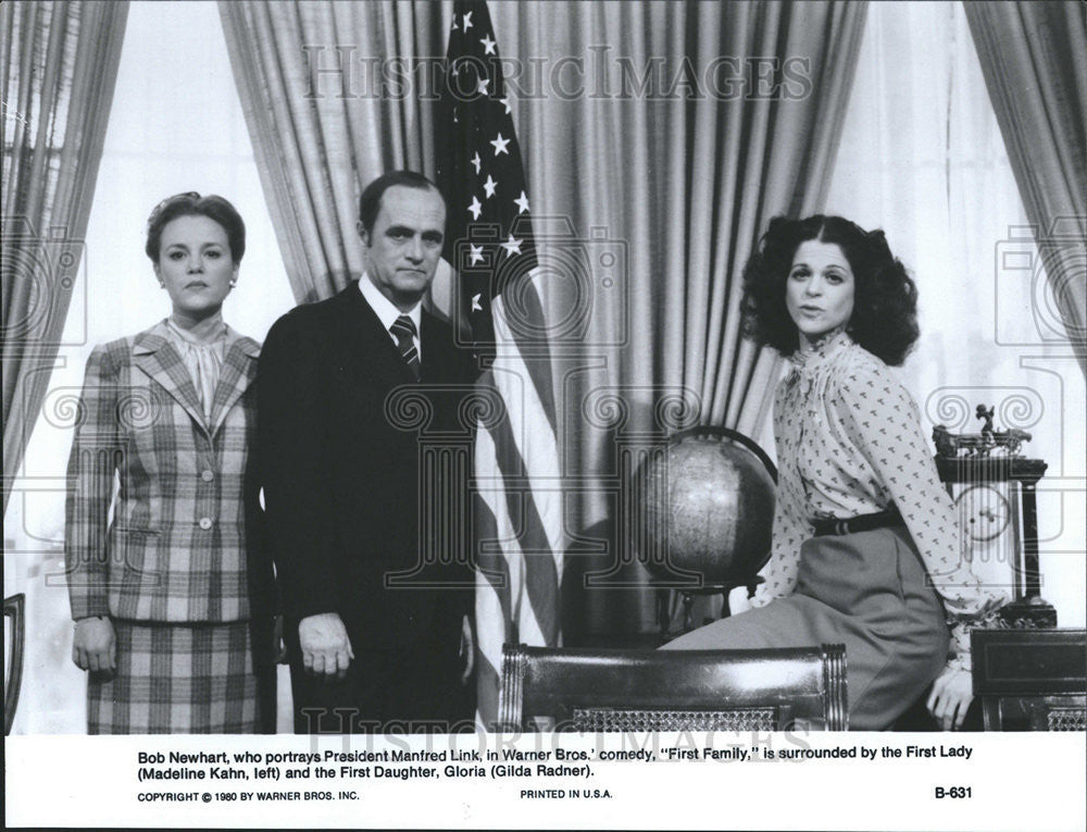 1980 Press Photo Bob Newhart, Madeline Kahn and Gilda Radner In &quot;First Family&quot; - Historic Images