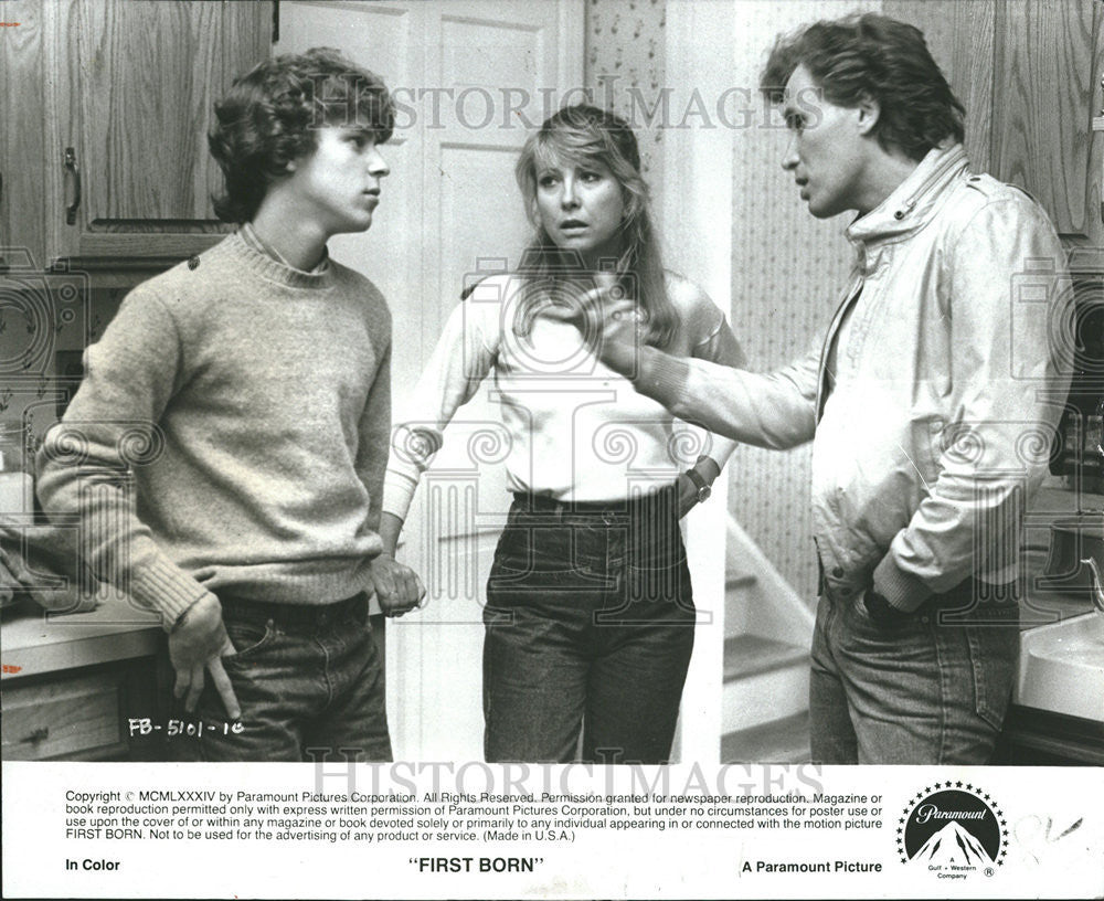 1984 Press Photo Christopher Collet Teri Garr Peter Weller Firstborn - Historic Images