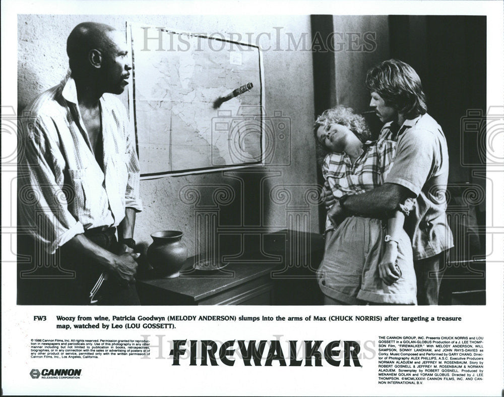 1986 Press Photo Fire Walker Film Actors Anderson Norris Gossett - Historic Images