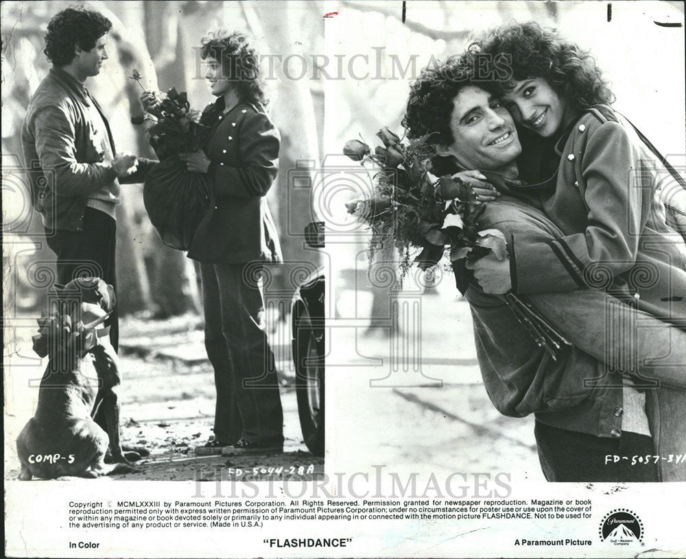 1983 Press Photo Flashdance Film Actors Nouri Beals Audition Celebration Scene - Historic Images