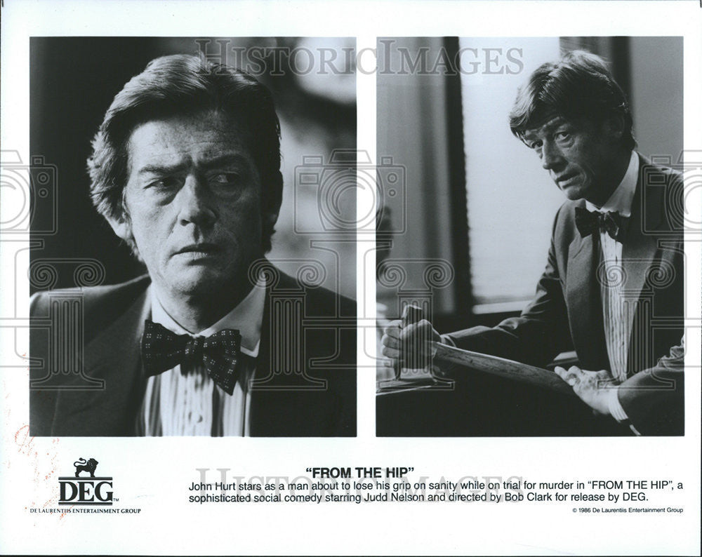 1988 Press Photo John Hurt Murder Trial Scene Judd Nelson Bob Clark DEG  Hip - Historic Images