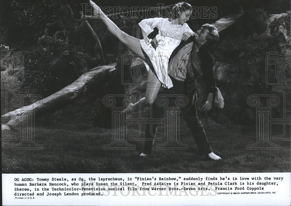 1975 Press Photo Tommy Steele, Barbara Hancock In Finian&#39;s Rainbow - Historic Images