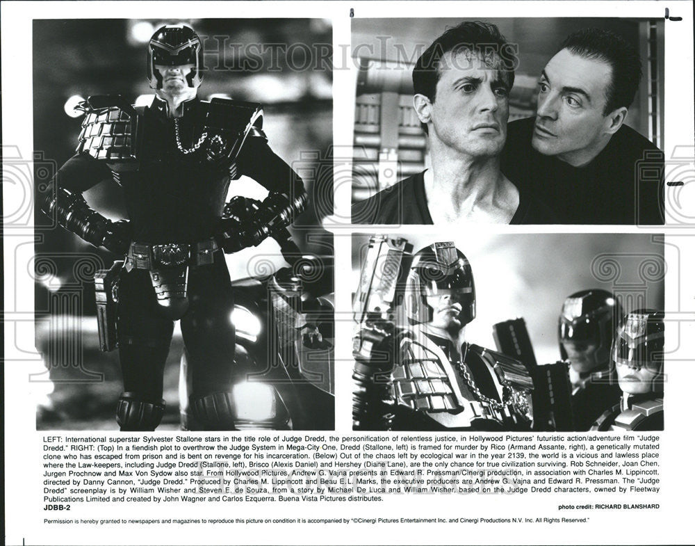 1995 Press Photo Sylvester Stallone, Judge Dredd - Historic Images