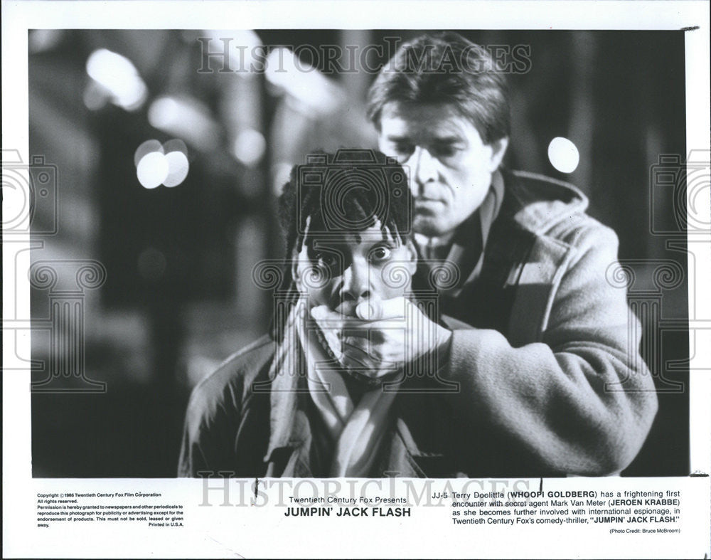 1986 Press Photo Whoopi Goldberg/Comedian/Actress/Singer/Jeroen Krabbe/Director - Historic Images