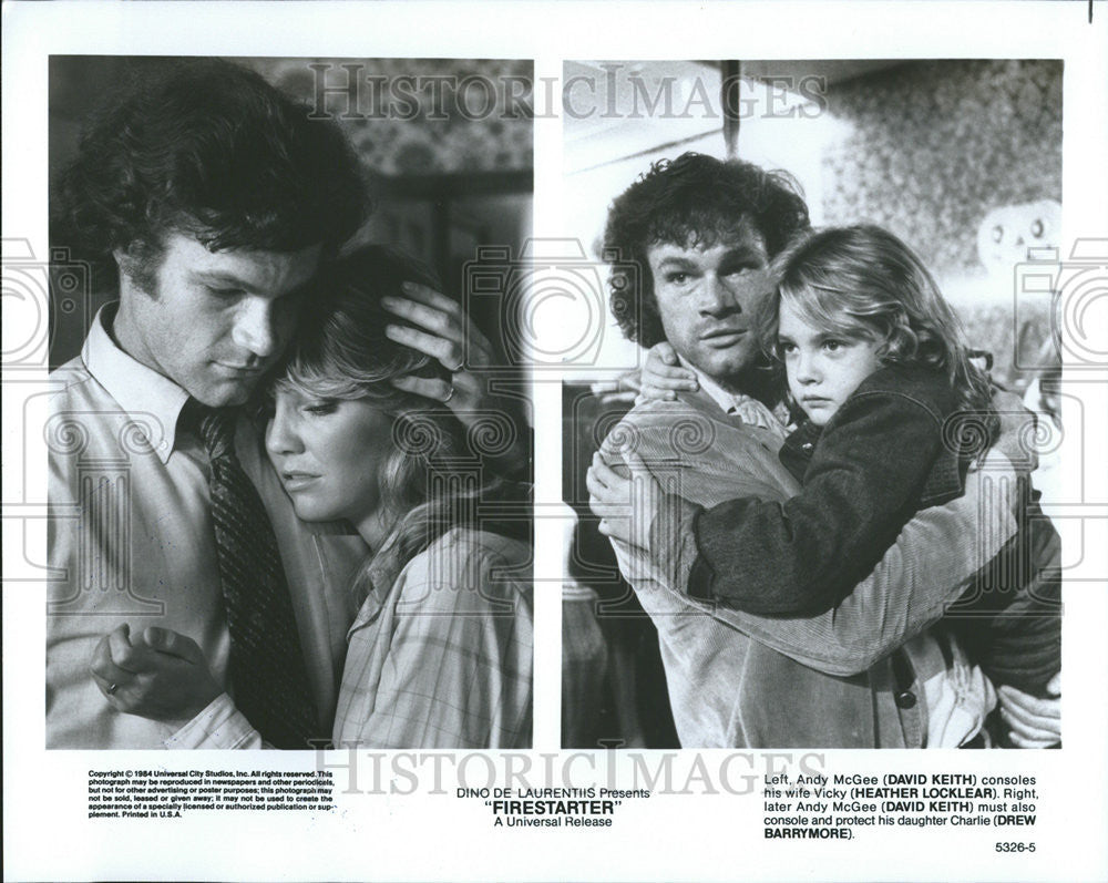 1986 Press Photo David Keith/Heather Locklear/Drew Barrymore/Actor/Director - Historic Images